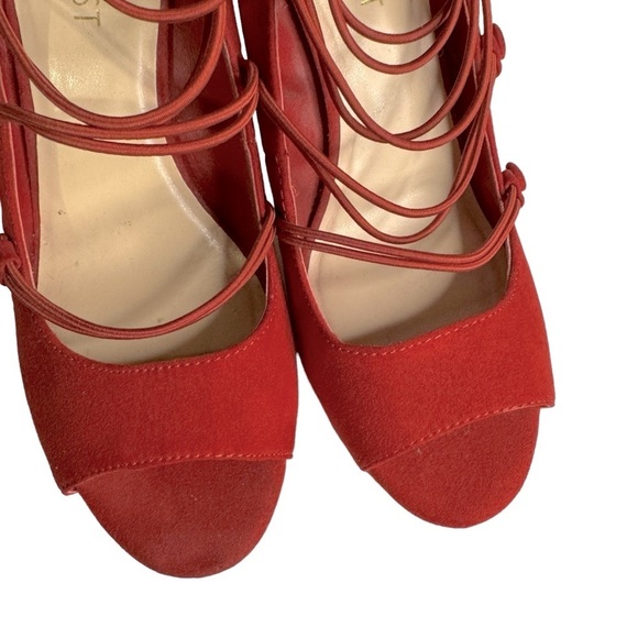 Nine West Nulywed faux suede red heels stilettos women’s shoes 6.5 - Picture 9 of 14